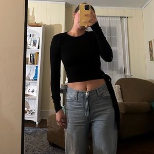 Black knit Zara long sleeve top